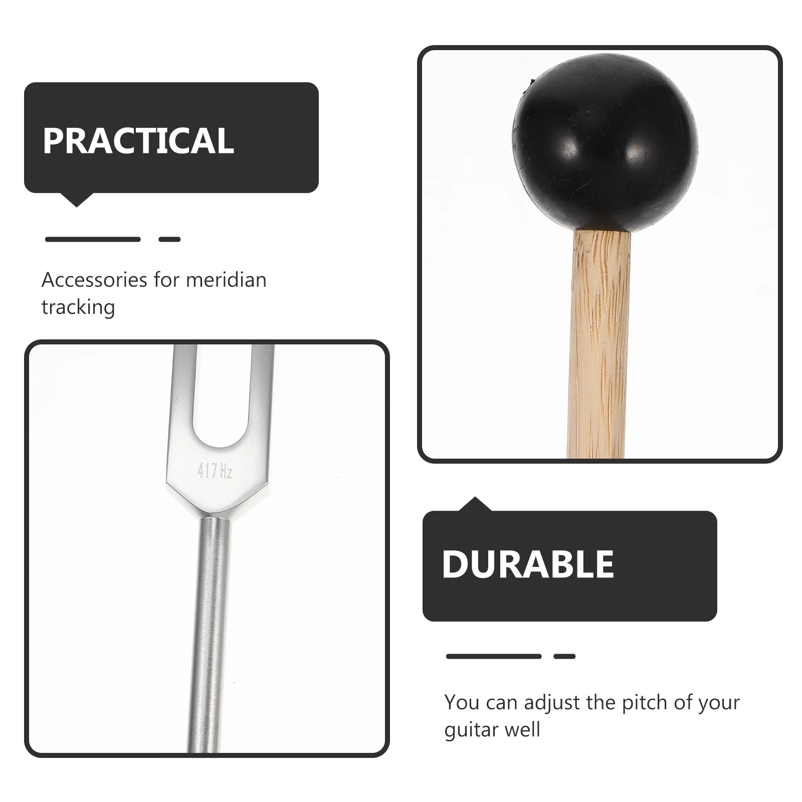 

1 set Tuning Forks Set Aluminum Alloy Healing Therapy Chakra Meditation Stress Relief Guitar Accessories Mallets Cloth Included