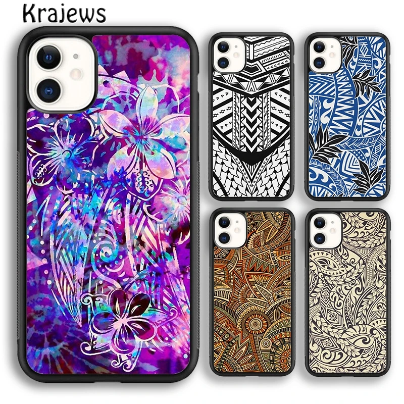 Krajews Maori Samoan Polynesian Tribal Phone Case For iPhone 16 15 SE2020 14 6 7 8 plus 11 12 13 pro max coque Shell Fundas