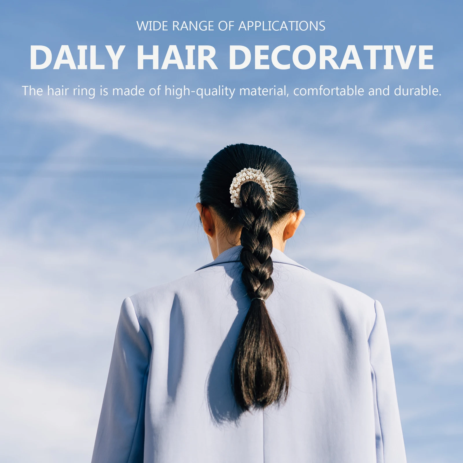 

2pcs Ponytail Holders Scrunchies Pearl Ponytail Holders Girls Styling Ties Hair Ring Accessories Crochet Rope