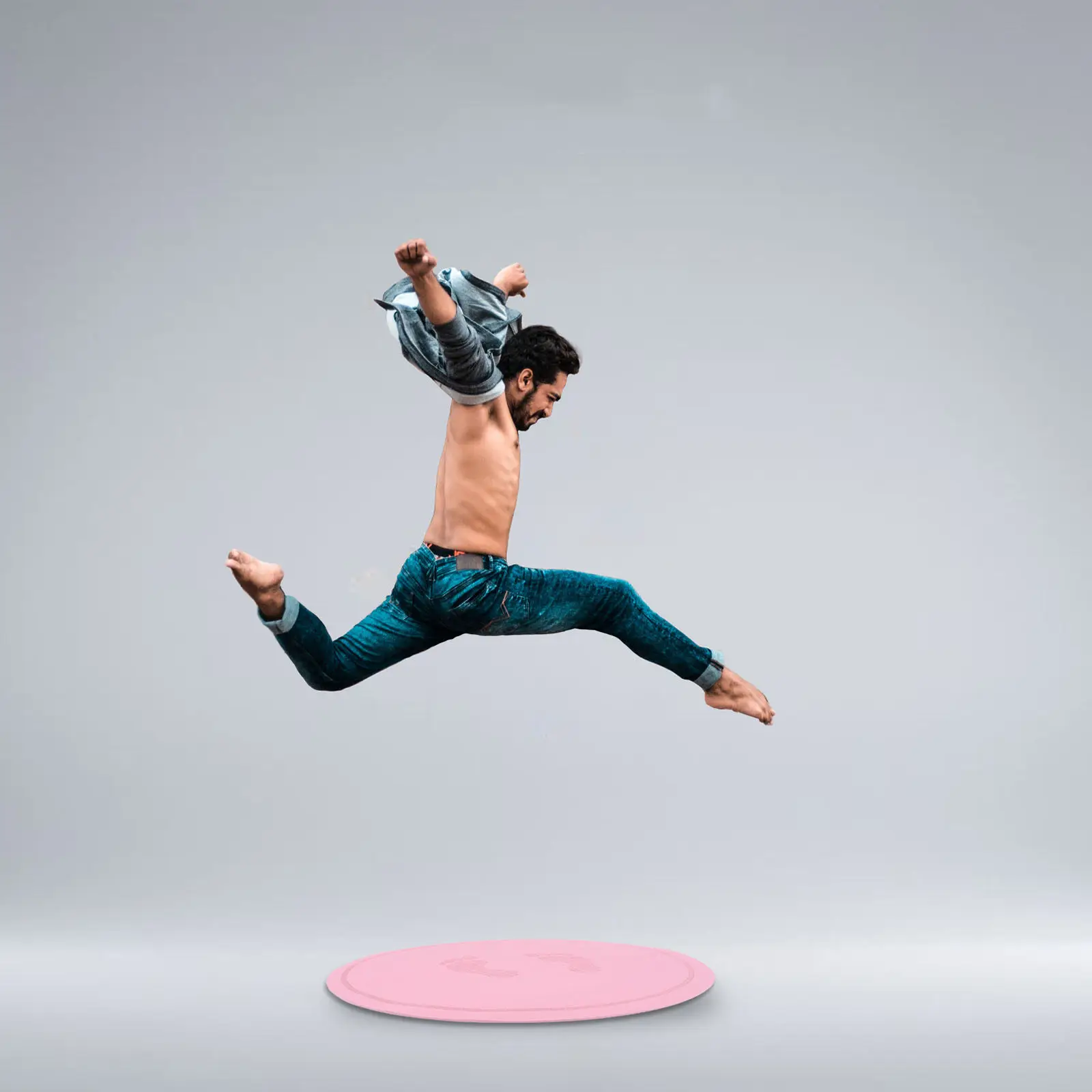 

Круглый коврик для прыжков с скакалкой, нескользящая поверхность из TPE, амортизирующий, для домашних тренировок и фитнеса