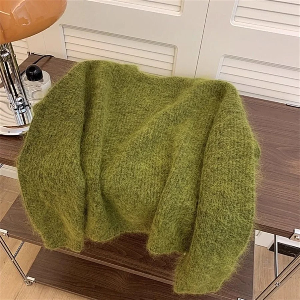 Maglione lavorato a maglia dal design elegante da donna aderente pullover vintage americano capispalla camicetta a maniche lunghe chic autunno nero inverno nuovo