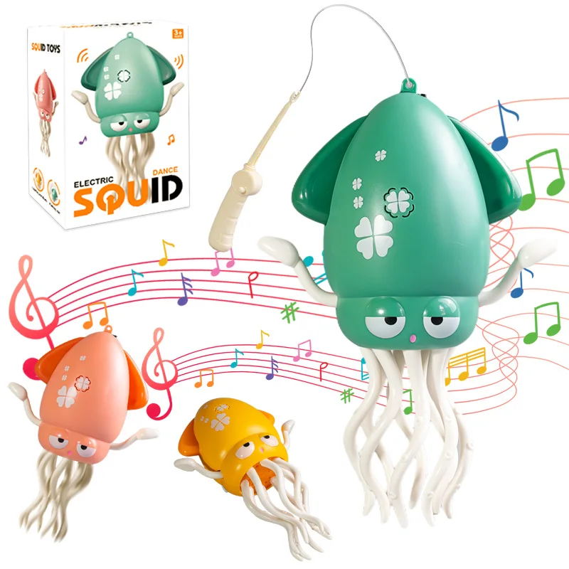 Elektrisch dansend inktvisspeelgoed voor kinderen Geluid en verlichting Obstakel vermijden Kruipen Simulatie Octopus Baby Grappig interactief speelgoed