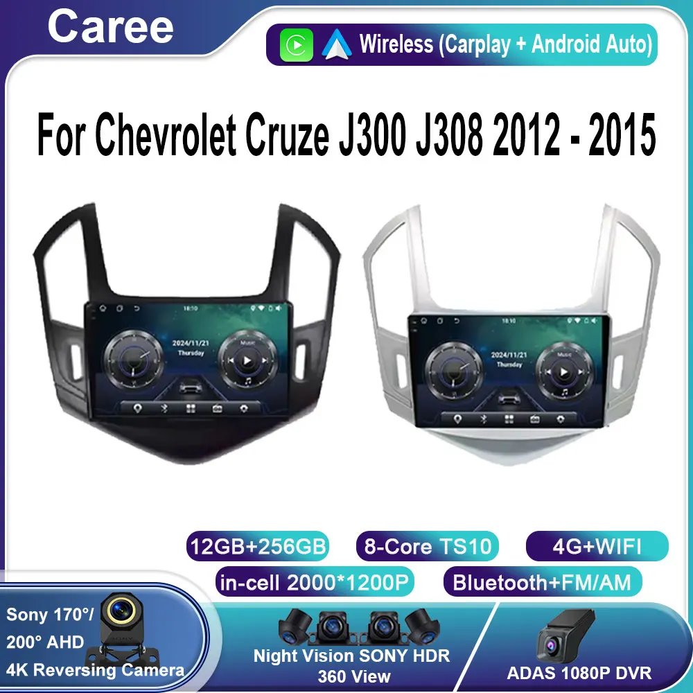 

For Chevrolet Cruze J300 J308 2012 - 2015 Carplay Auto GPS Car Radio Navigation Multimedia Video Player Stereo BT Android 14 4G