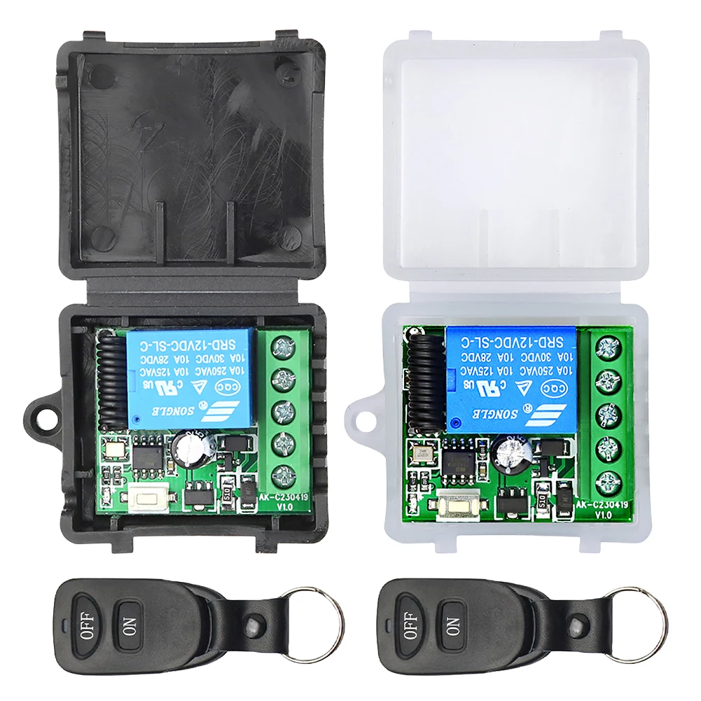 433 ميجا هرتز لاسلكي للتحكم عن بعد التبديل 1CH التتابع وحدة الاستقبال تيار مستمر 12 فولت RF الارسال 1 قناة التحكم عن بعد التبديل