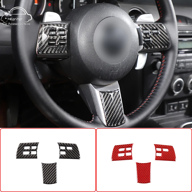 

100% real carbon fiber for Mazda MX-5 2009-2014 car styling steering wheel button frame car interior modification accessories