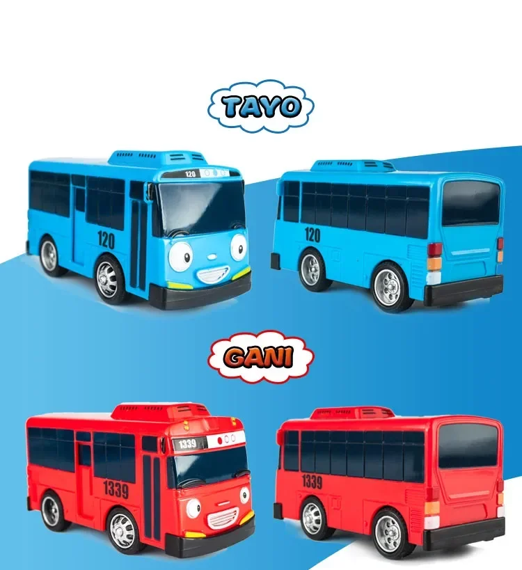 Korean Anime Toy the Little Bus Garage Puzzle Assemble Track Transit Service Station Packing Lot with 2 tayo Bus Play Toy Model