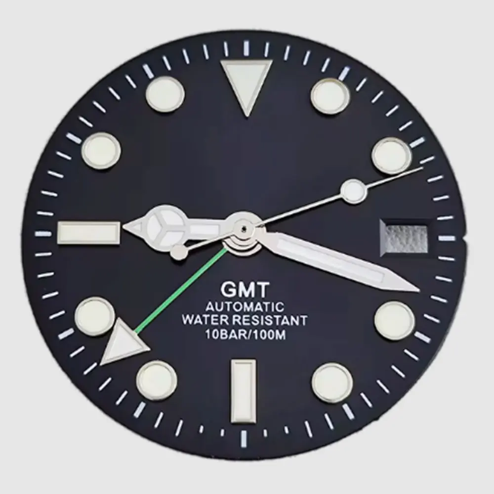 28.5mm GMT NH34 Watch dial Green Ultra bright luminous watch dial with GMT NH34 automatic mechanical movement watch accessories2