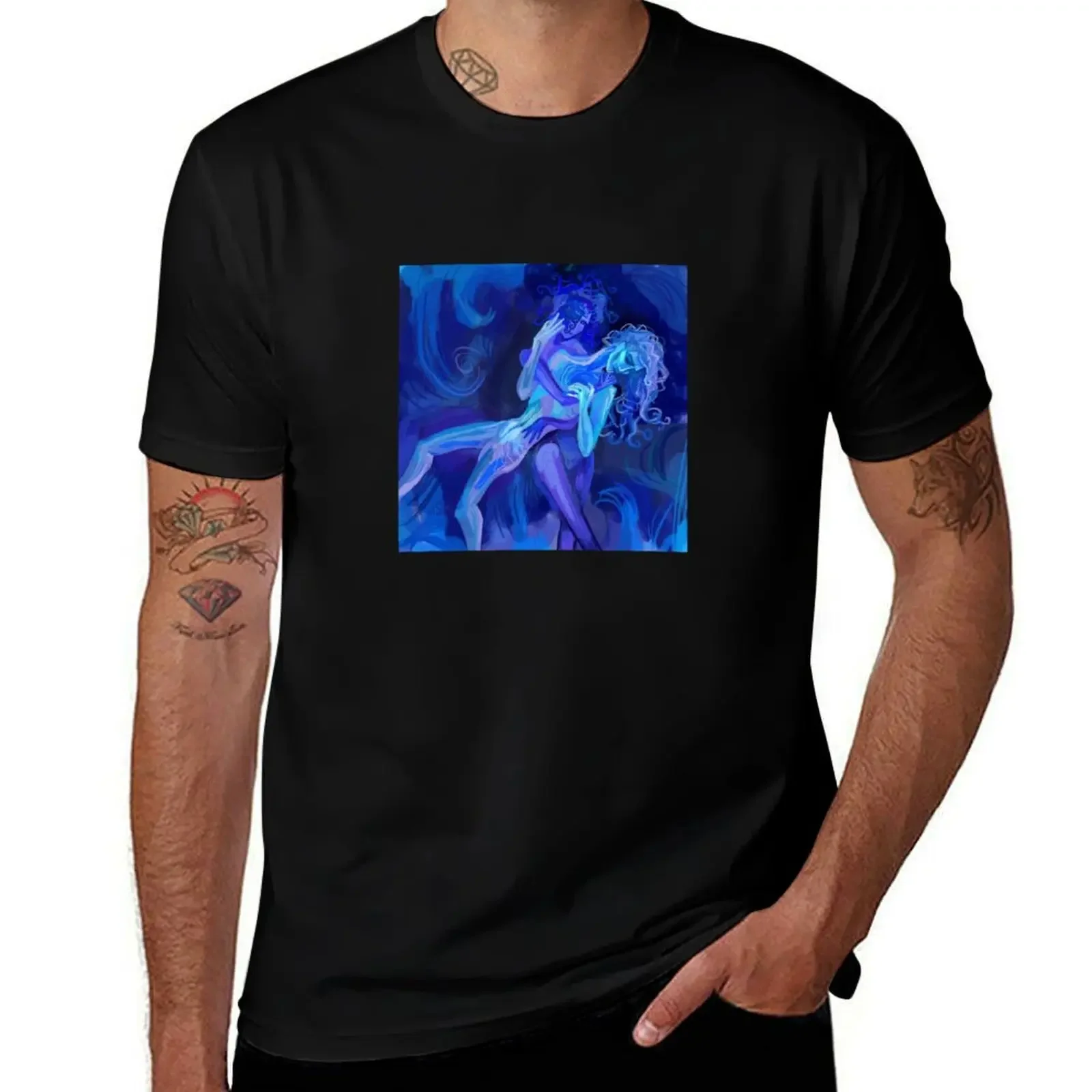 

Blue Romantic, Man And Woman Love, Romantical, Tender T-Shirt baggy shirts essential t shirt street wear Short sleeve tee men