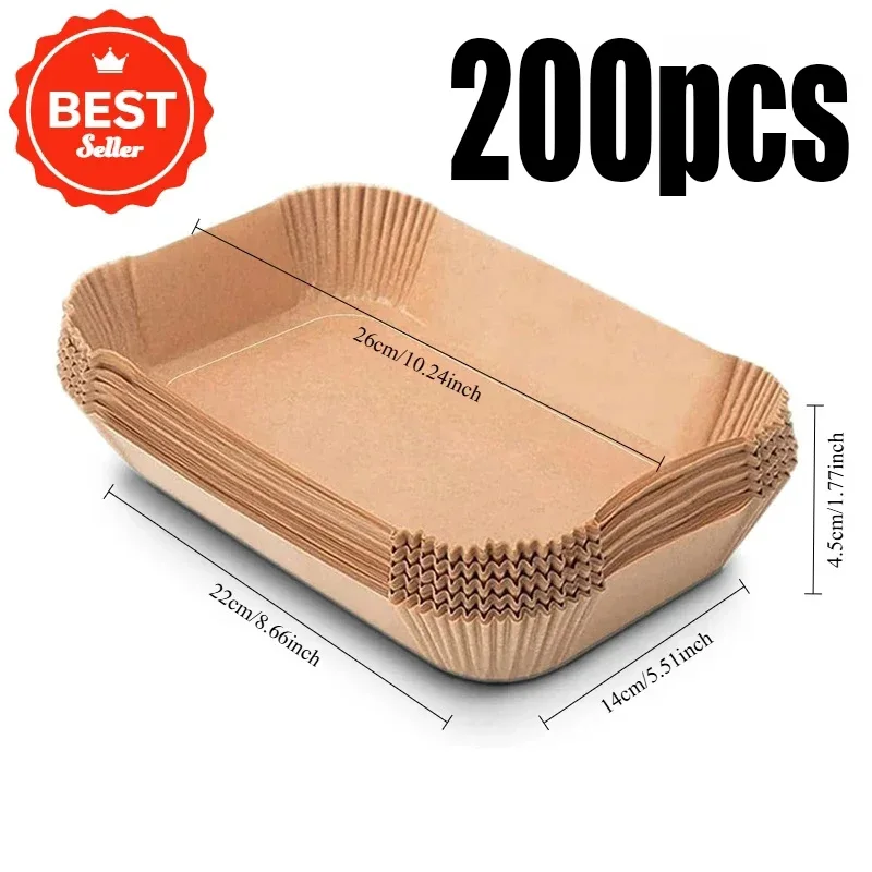 NONE Einweg-Luftfritteusen-Papier, antihaftbeschichtet, für Küche, Backen, Airfryer-Matte, ölbeständig, Mikrowelle, Grillunterlage, Backpapier, Liner-Zubehör 10