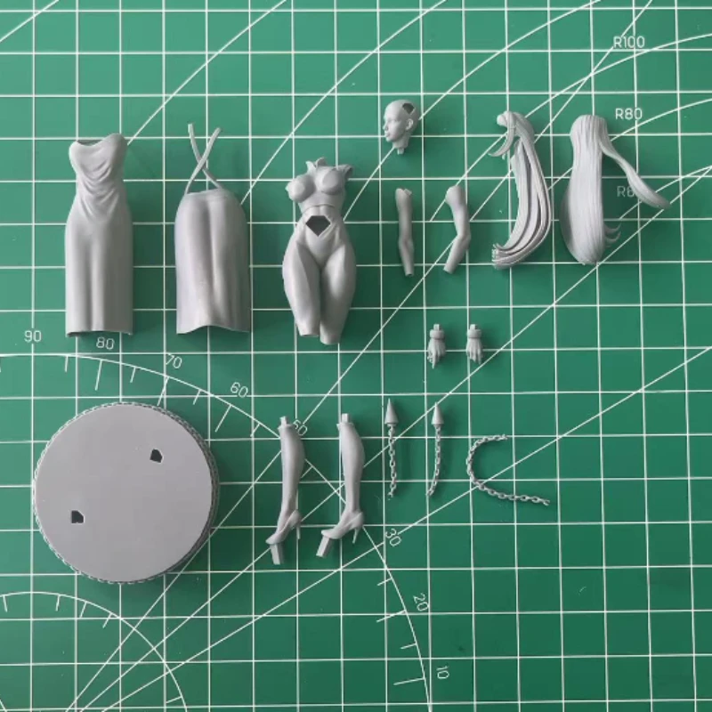 1/24 Scale DieCast Resin Figure Model Kit Long Hair Beauty Portrait NSFW Version Diorama Unassembled Unpainted