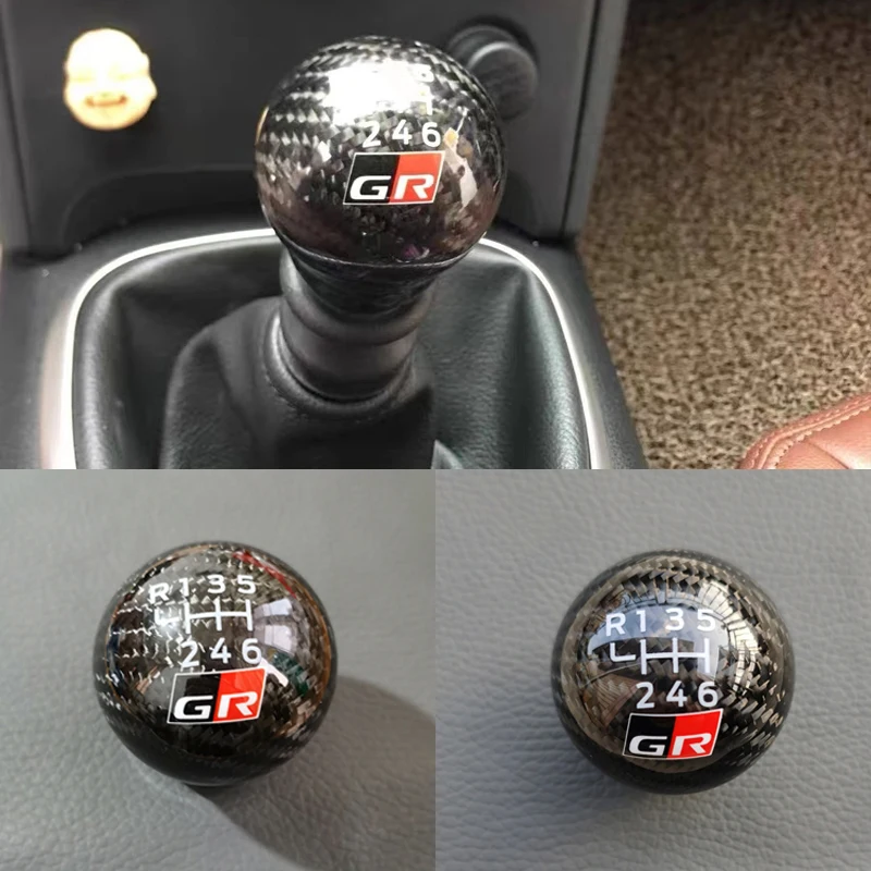 جديد 6 سرعات من ألياف الكربون مقبض ناقل الحركة لتويوتا GR Sport Gazoo Racing GT86 GR 86 مع شعار اكسسوارات السيارات التصميم