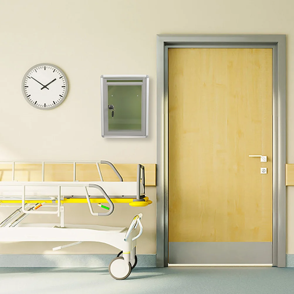 2Pcs Transparent Wall Mailbox Metal Lockable Post Box for Office Home Suggestion Ballot Letter Collection Box Wall Mailbox