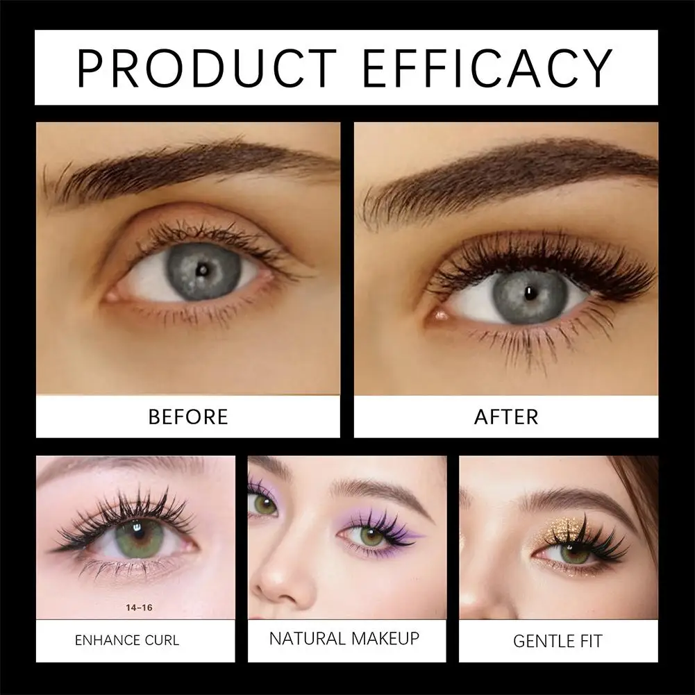 1セット接着剤不要つけまつげ、両端が尖ったひまわり型のナチュラルでふわふわなDIYまつげエクステ、接着剤不要、セルフ接着タイプ