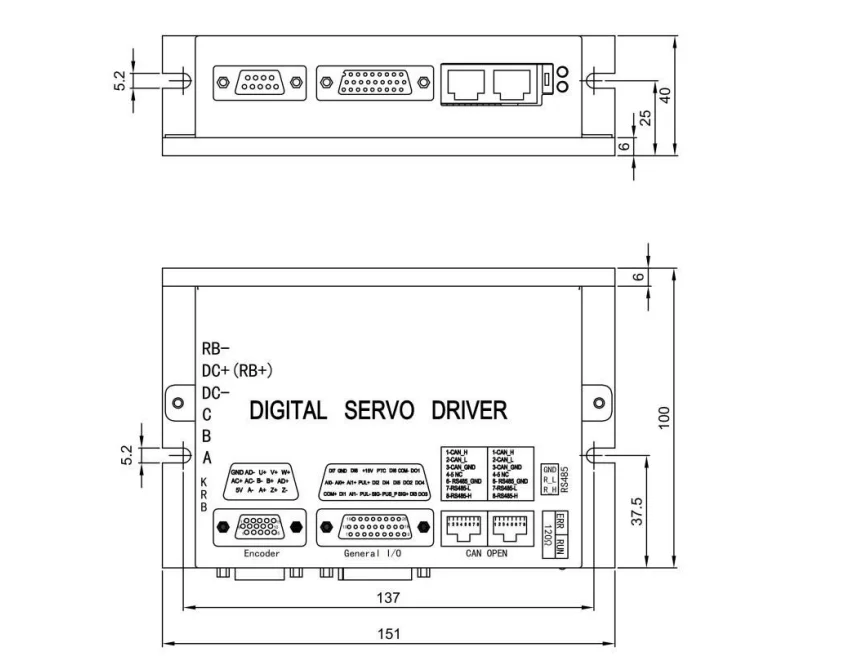 Driver servomotore industriale a bassa tensione AGV Motore in acciaio con azionamento CC Modbus CanOpen EtherCAT per magazzino di fabbrica