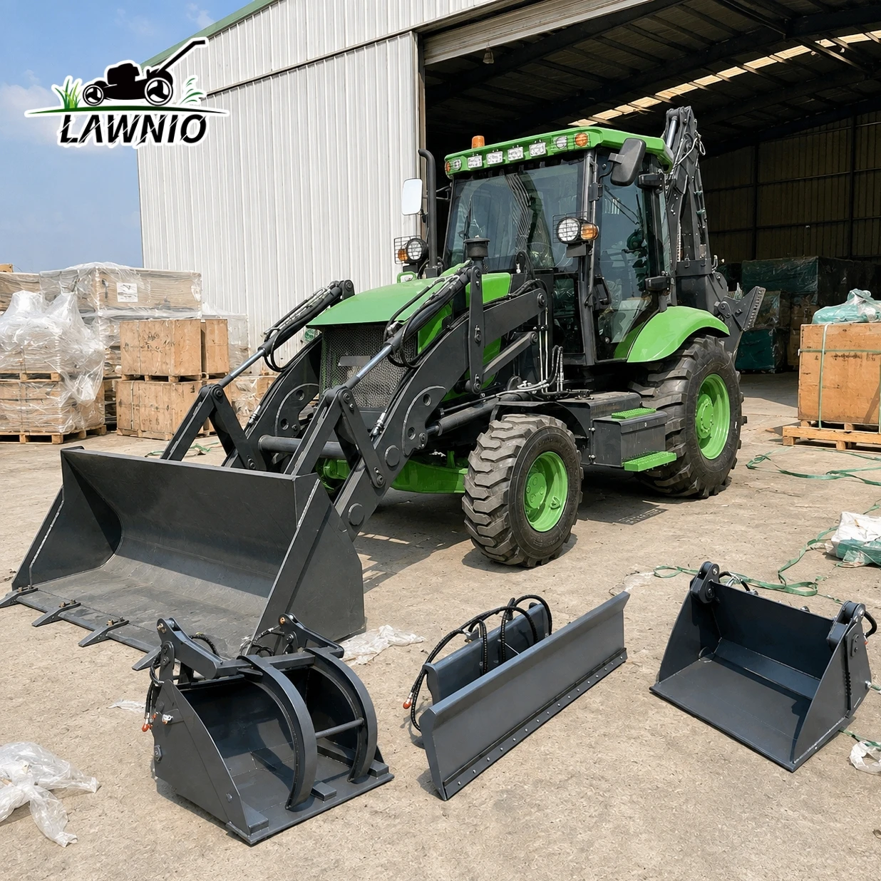 Professional Technical Support  Loader  with Enclosed Cab Flexible Steering for Soil Backfilling Backhoe Loader