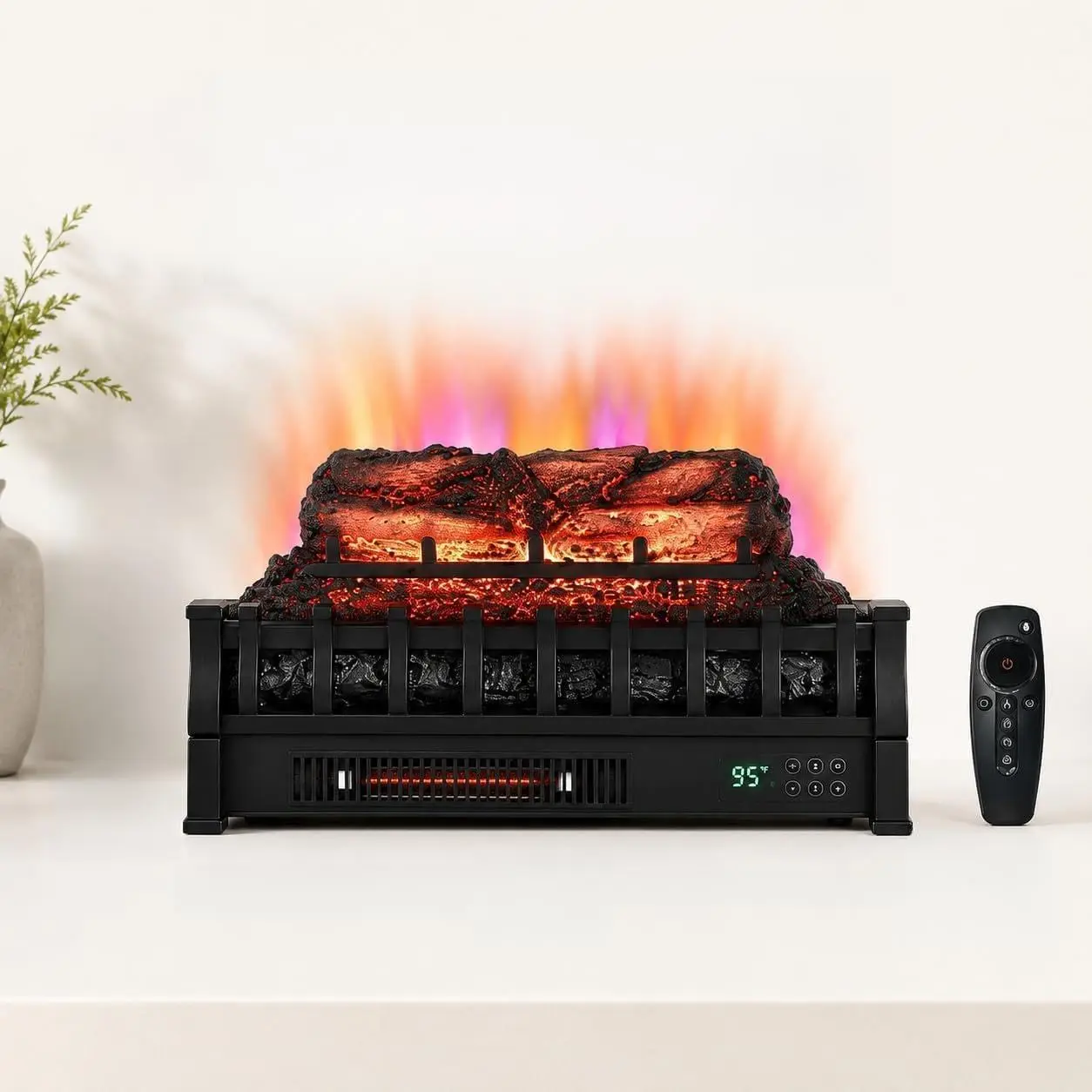 Tacleekii Handcrafted Solid Wood Fireplace Mantel Minimalist Rustic Farmhouse Shelf in Natural Wood for Cozy Home Decor (Black)