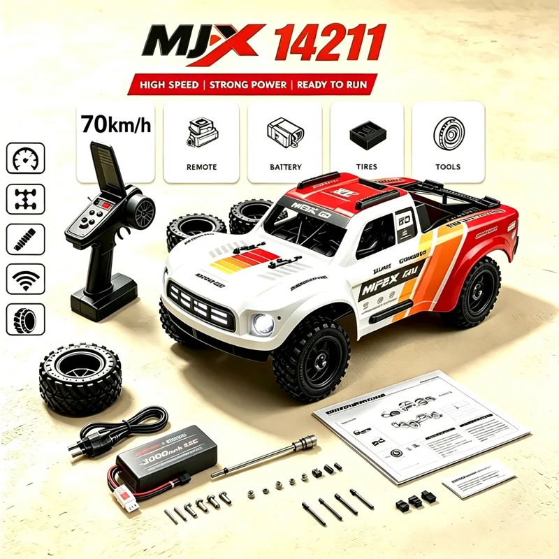 MJX Hyper GO 14211 75km/h 1/14 2.4G RC Rally Car Remote Control Truck  4WD Off-Road High Speed Racing Vehicle RTR Wltoys