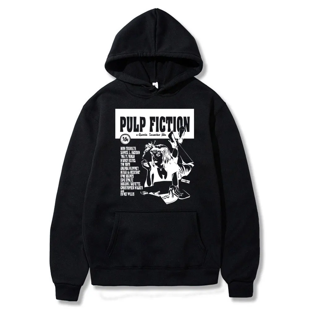 

Movies Quentin Tarantino Pulp Fiction Graphic Hoodie Men Women Casual Gothic Oversized Sweatshirt Men's 90s Vintage Streetwear