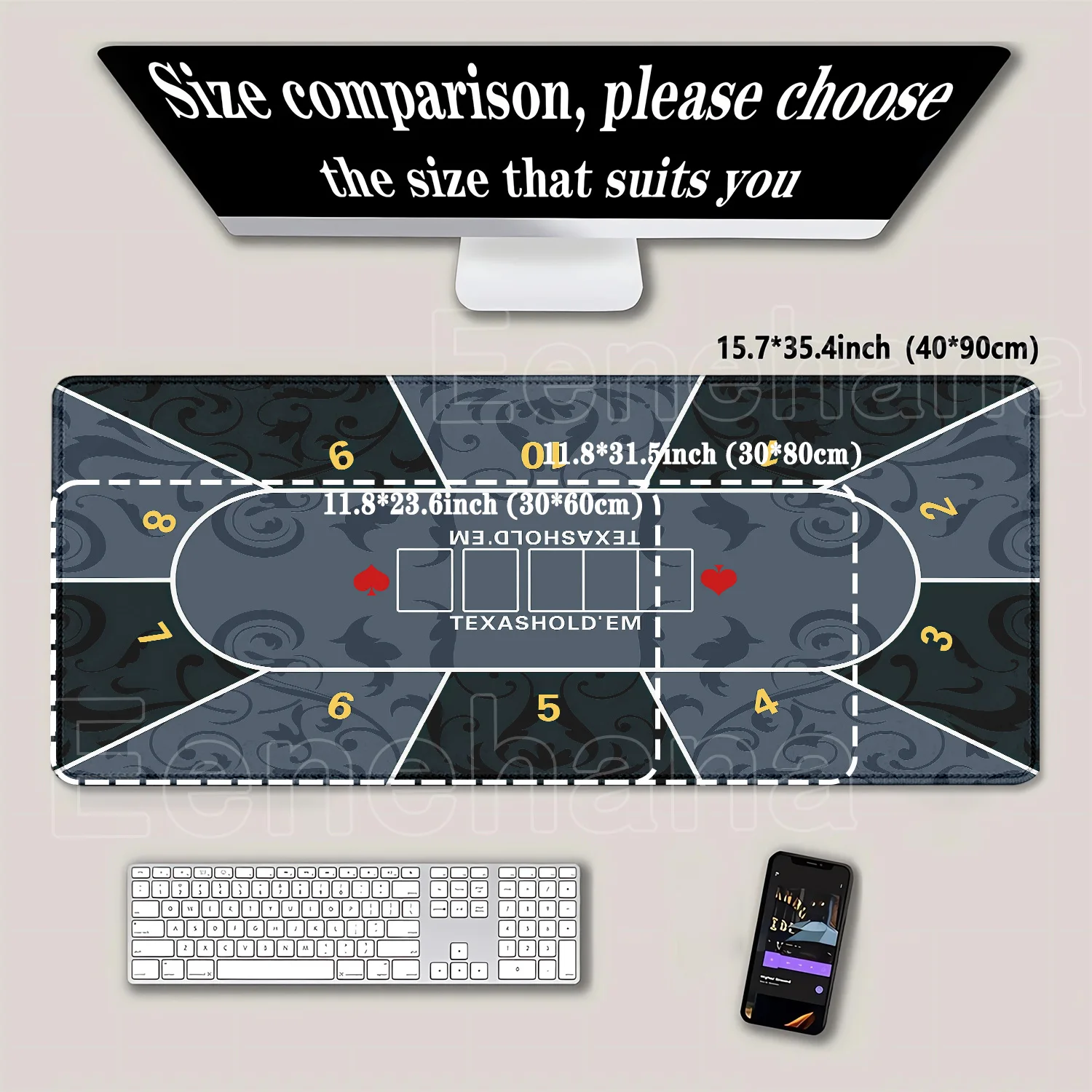 لوحة ماوس تكساس هولدم بوكر المطاط نونسليب الألعاب XXL 400x900 مللي متر HD الطباعة لوحة الماوس الاوفرلوك الترفيه مجلس لعبة مكتب حصيرة