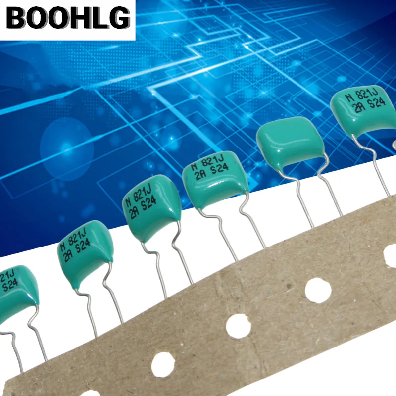 10PCS 820PF 100V 821 Audio ตัวเก็บประจุฟิล์ม 100V 820PF 821 P5 FNS ทองแดง