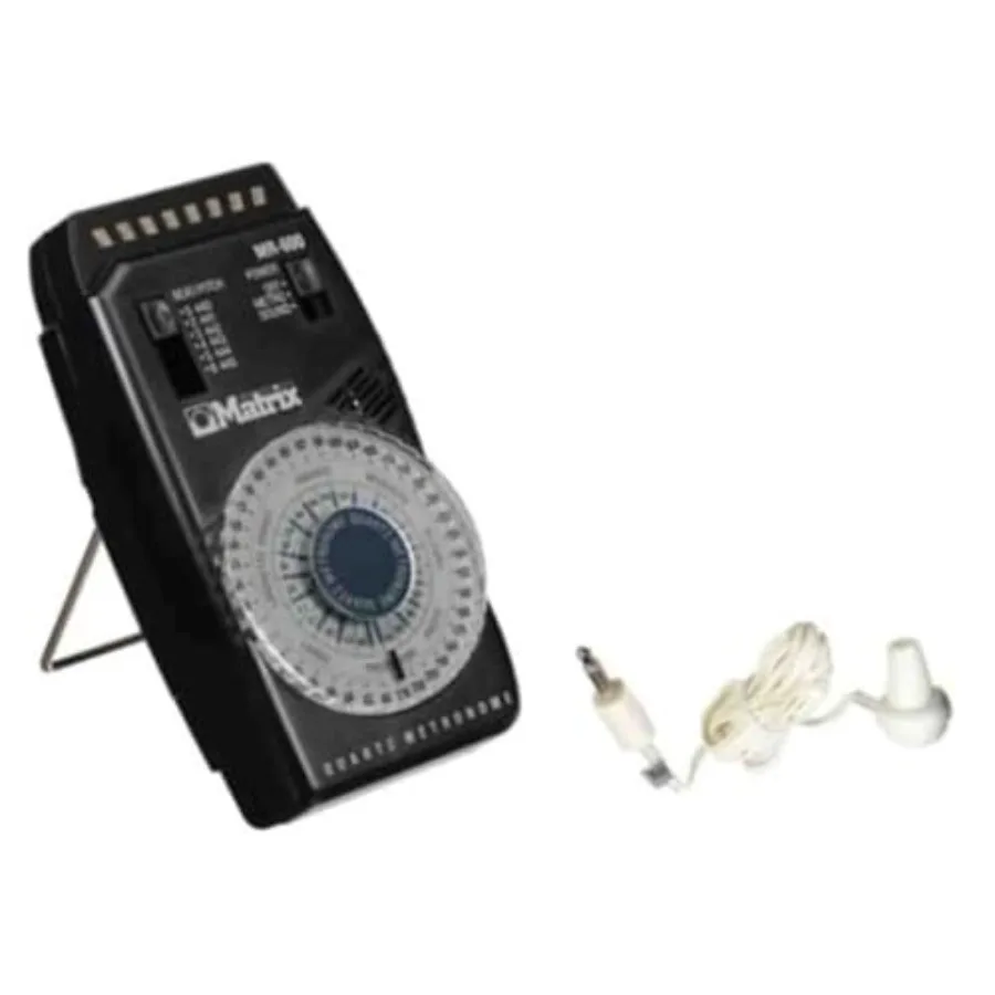

Matrix Tuner MR600 for live performance, aluminum alloy body, matte black finish, ultra-precise chromatic tuning with LED displ