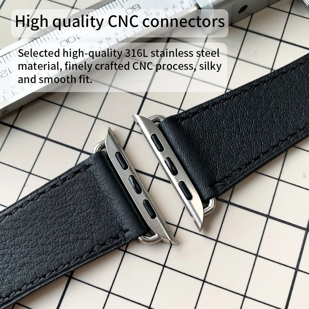 【Promotion】Fashion Soft Real LeatherSwift Or Barenia Iwatch Strap For Apple Watch Ultra 2 Series 10 9876Se5432 Strap 46mm 49mm