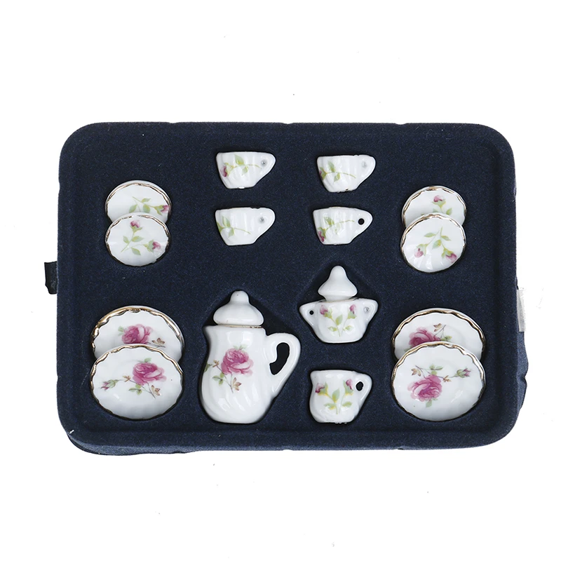 Set De 39 Miniaturas De Comida Y Vajilla Para Casa De Muñecas – Escala 1:12 Con Filetes, Tartas Y Copas De Vino