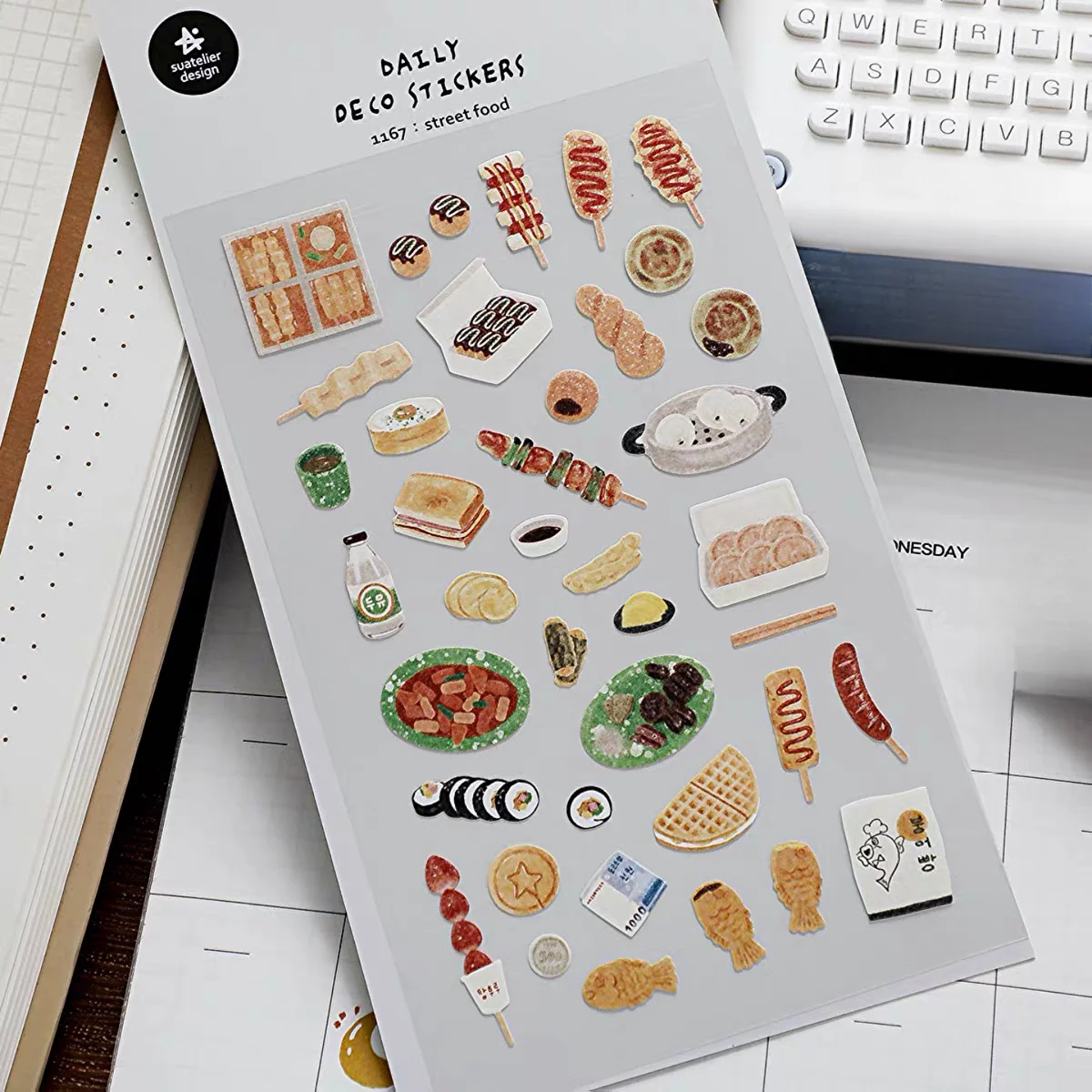 Koreańskie Importowane Oryginalne Naklejki Suatelier Snack Street Food do Scrapbookingu, DIY, Dziennika, Artykułów Papierniczych, Naklejki Artystyczne, Materiały Dekoracyjne 1167