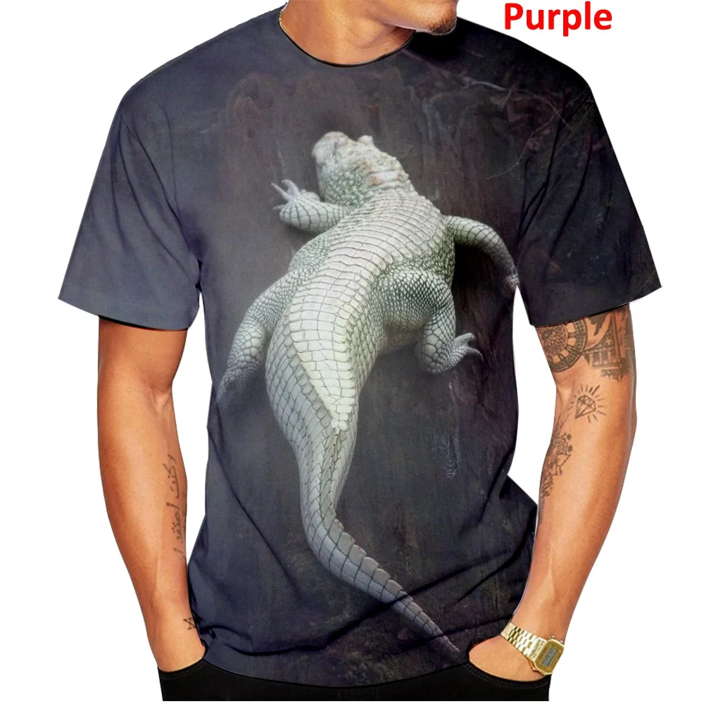 2022 أحدث صيحات الموضة الرجال النساء التمساح ثلاثية الأبعاد مطبوعة تي شيرت قصير الأكمام بلايز S-5XL #4