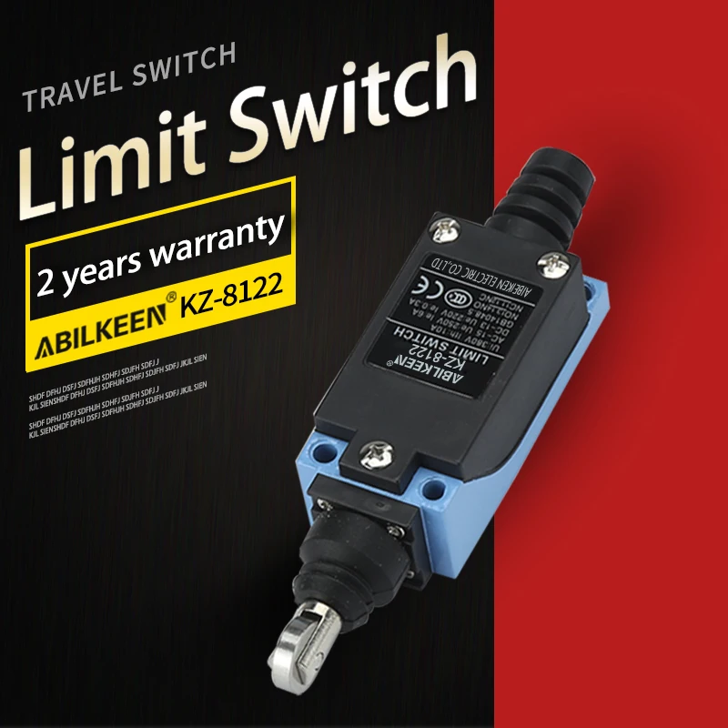 ABILKEEN KZ-8122 Short Stroke Push Plunger with Roller Reset Limit Travel Switch 2NO+2NC Momentary Limiting Limit Switch