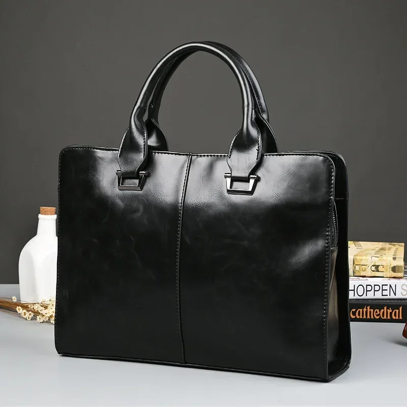 Casual Shoulder Bags Laptop Briefcases Men Bags Business Messenger Bag Vintage Crazy Horse Artificial Leather Handbag