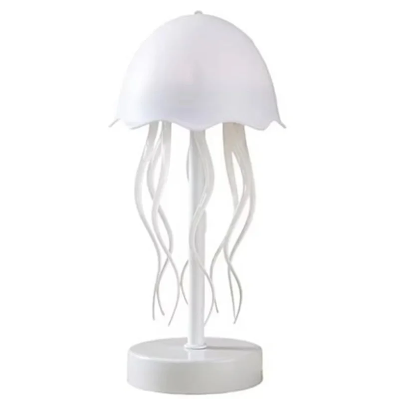 

ABAE-Jellyfish Table Lamp Automatic Rotating Tentacle USB Rechargeable Color Changing LED Night Light Bedroom Home Decor