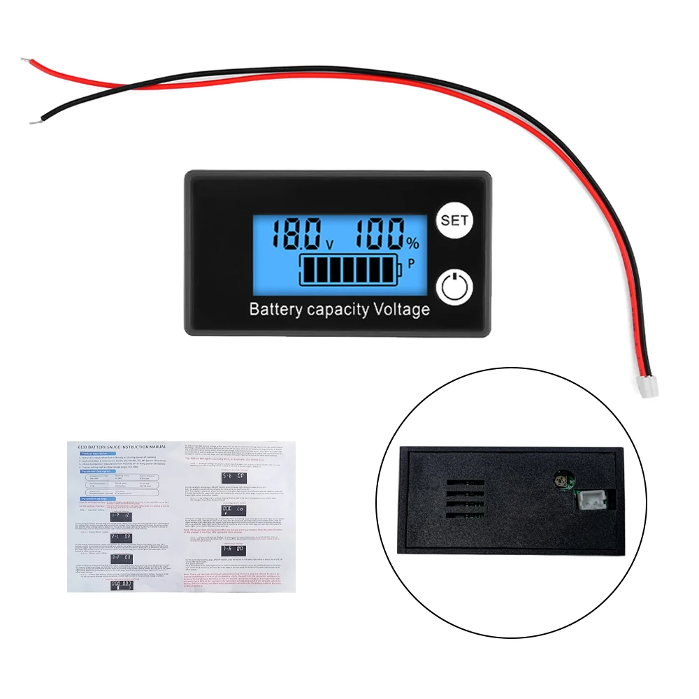 6133A LCD Batteriekapazitätsanzeige Temperatur DC 8V-100V Blei-Säure Lithium LiFePO4 Voltmeter Spannungsmesser Niedrigere Version – Detail 3