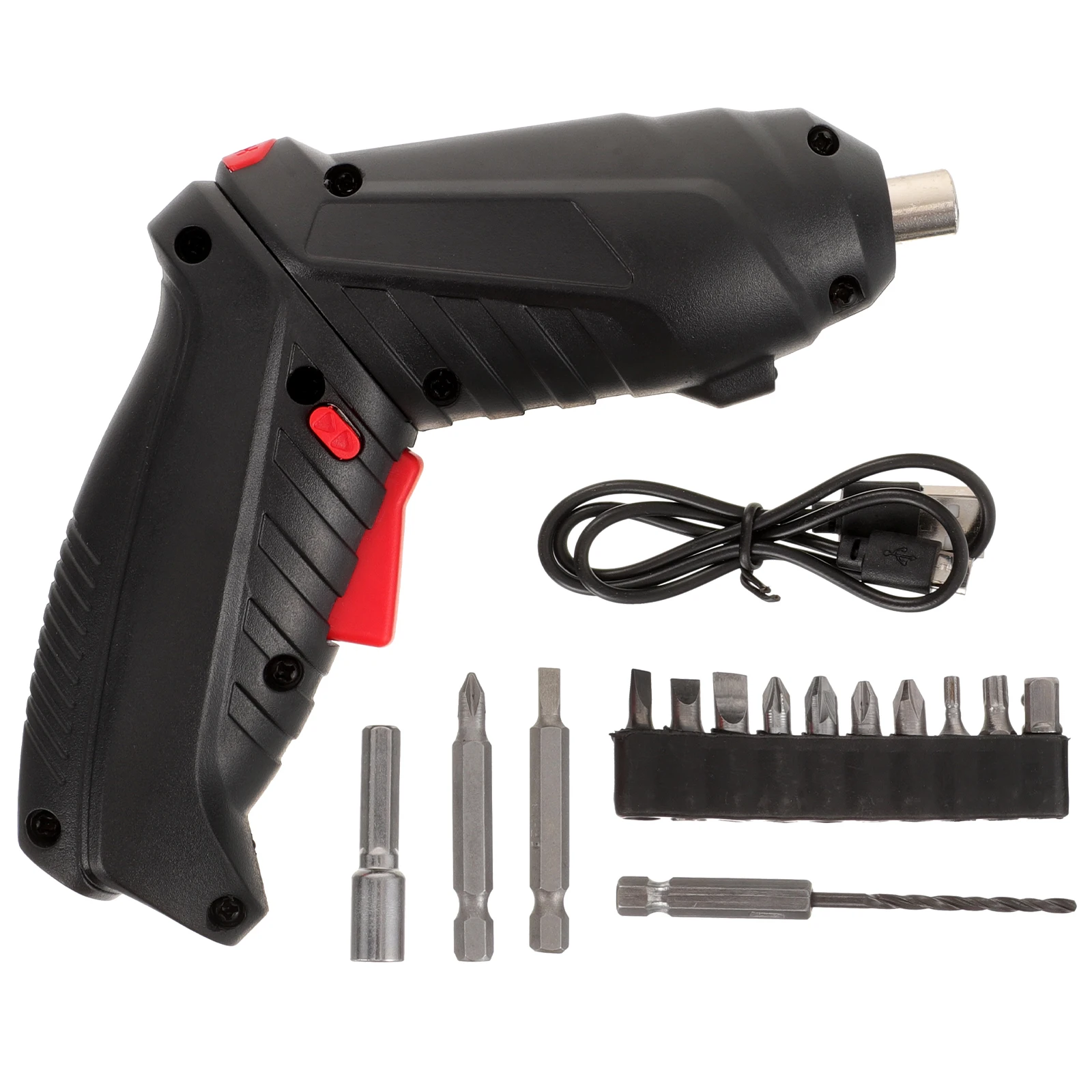 

Rechargeable Screwdriver Electric Drill Mini Handheld Drilling Tool Compact Portable USB Charging LED Light ABS Iron Material