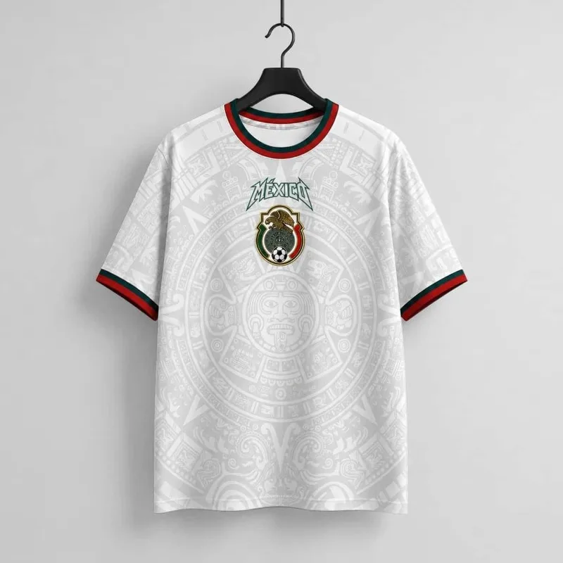 2026 Mexiko Fußballtrikot Herren T-Shirt mit Azteken-Totem-Print - Geeignet für Männer und Frauen - Speziell für Fans Entworfen – Detail 5