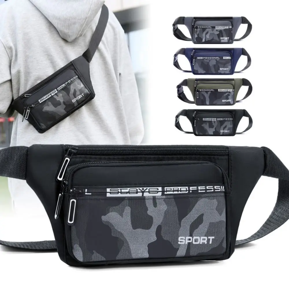 

Oxford Men Waist Bag Multi-layer Anti-theft Sports Mobile Phone Bag Large-capacity Business Cashier Wallet Chest Bag