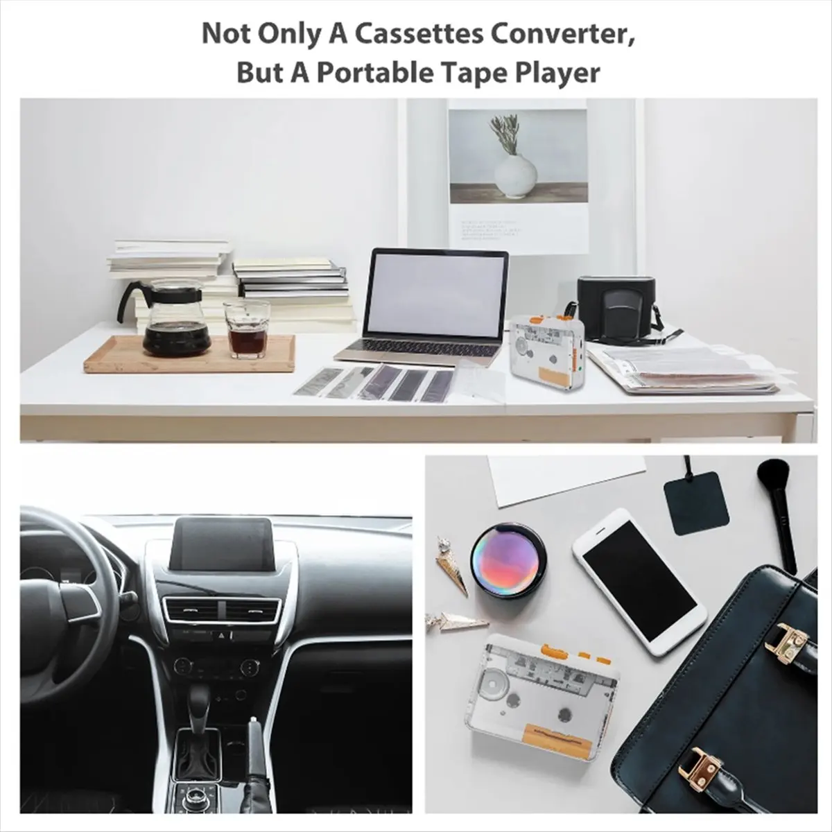

(A15I) Портативный USB-проигрыватель кассет, конвертер кассет в MP3/CD через USB, совместим с ноутбуками