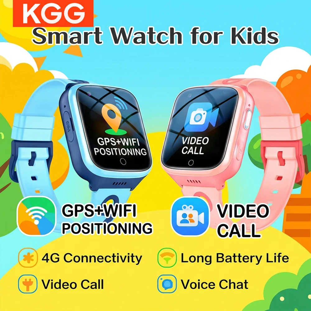 

Детские умные часы 4G с кнопкой SOS, GPS/LBS/WiFi-трекингом, видеозвонками, водонепроницаемостью IP67, детские смарт-часы VS LT21