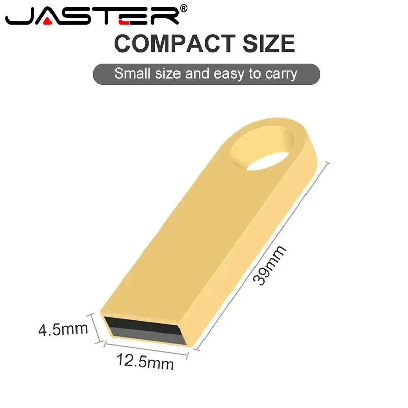 JASTER Golden USB Flash Drive 64GB Mini Pen Drive Water Proof Metal Memory Stick 32GB Business Gifts Storage Devices U Disk 16GB