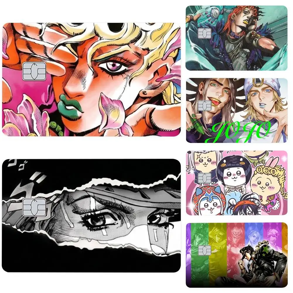 Anime TV J-Jojo 4 Stück PVC-Kreditkarten-Schutzaufkleber Abnehmbare Selbstklebende Bankkarten-Abdeckung Dekorative Aufkleber