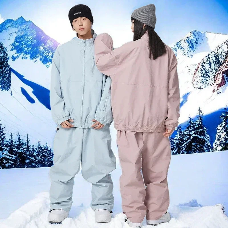 Neue Winter Paar Ski anzüge Set warme Frau Trainings anzug wasserdicht wind dicht Schnees port Kleidung Mann lose Ski jacken Hosen