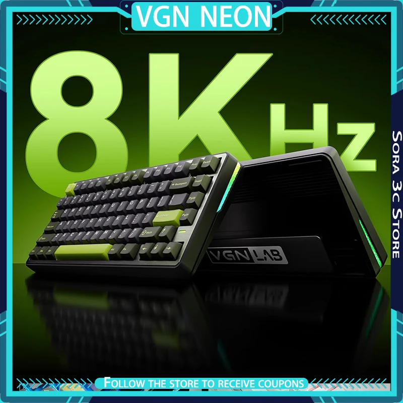 

Оригинальная клавиатура VGN Neon Ultra 75, магнитная ось, TTC, корпус с осью Hi-Fi, беспроводной, три режима, 0,1 мс, гоночный уровень, сверхнизкая задержка