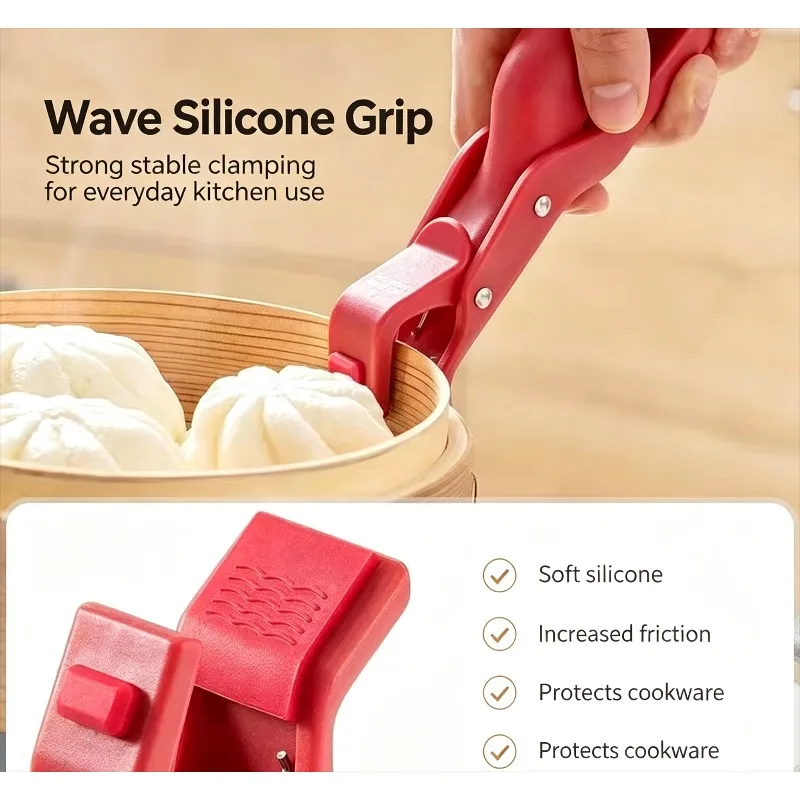 Heat Resistant Bowl Clip Anti Scalding Silicone Pot Gripper Dish Plate Clamp Kitchen Cooking Tray Steamer Bowl Holder Clip
