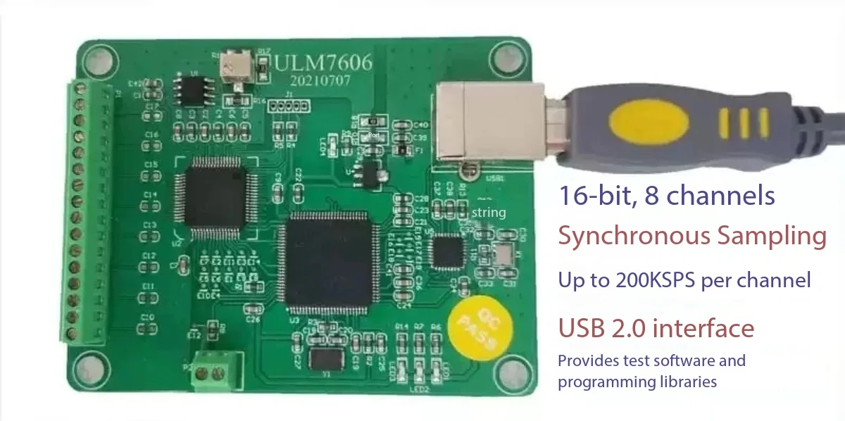High Precision AD7606 16-Channel 16bit USB Data Acquisition Card, Synchronous Sampling DAQ Module for Industrial PC & PLC