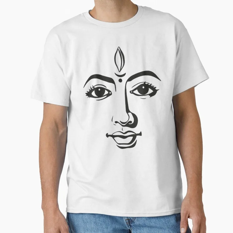

Shiva's face. Lord Shiva. Indian deity. Yoga, meditation Hindu god Gift t shirt for man Large size Tops 100% cotton Clothes