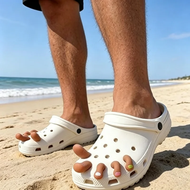 10PCS Cute 3D Toe Shoe Charms for Clogs Slides Funny Simulation Toes Clogs Buckles Hip Hop Street Style Hole Shoes Decorations