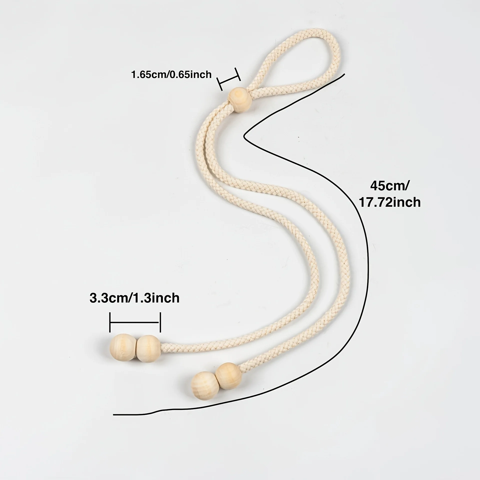 2/4-Piece Set of Wooden Bead Curtain Tiebacks, a Pair of Simple Modern Decorative Tiebacks, Adjustable Curtain Fixing Straps Suitable for Living Room, Bedroom, Office, Outdoor, Etc., Curtain Tiebacks, Straps, Ropes