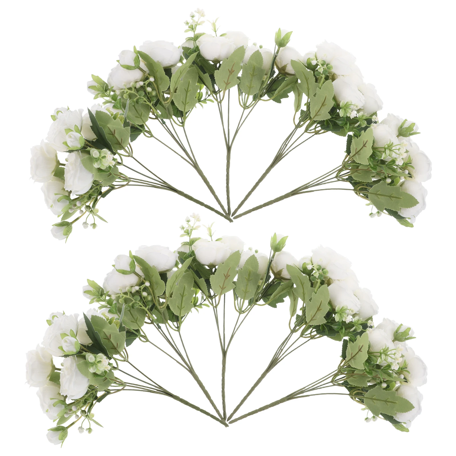 

10 Pcs Artificial Bouquet Flowers Fake Arrangement Brides Bouquets for Wedding Garden Silk with Stems Decoration