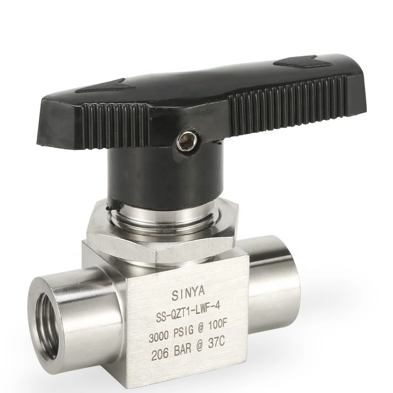 High Temperature 6000 PSI Stainless Steel 316/316L Female General Use Instrumentation Female Three piece  2-way Ball Valve