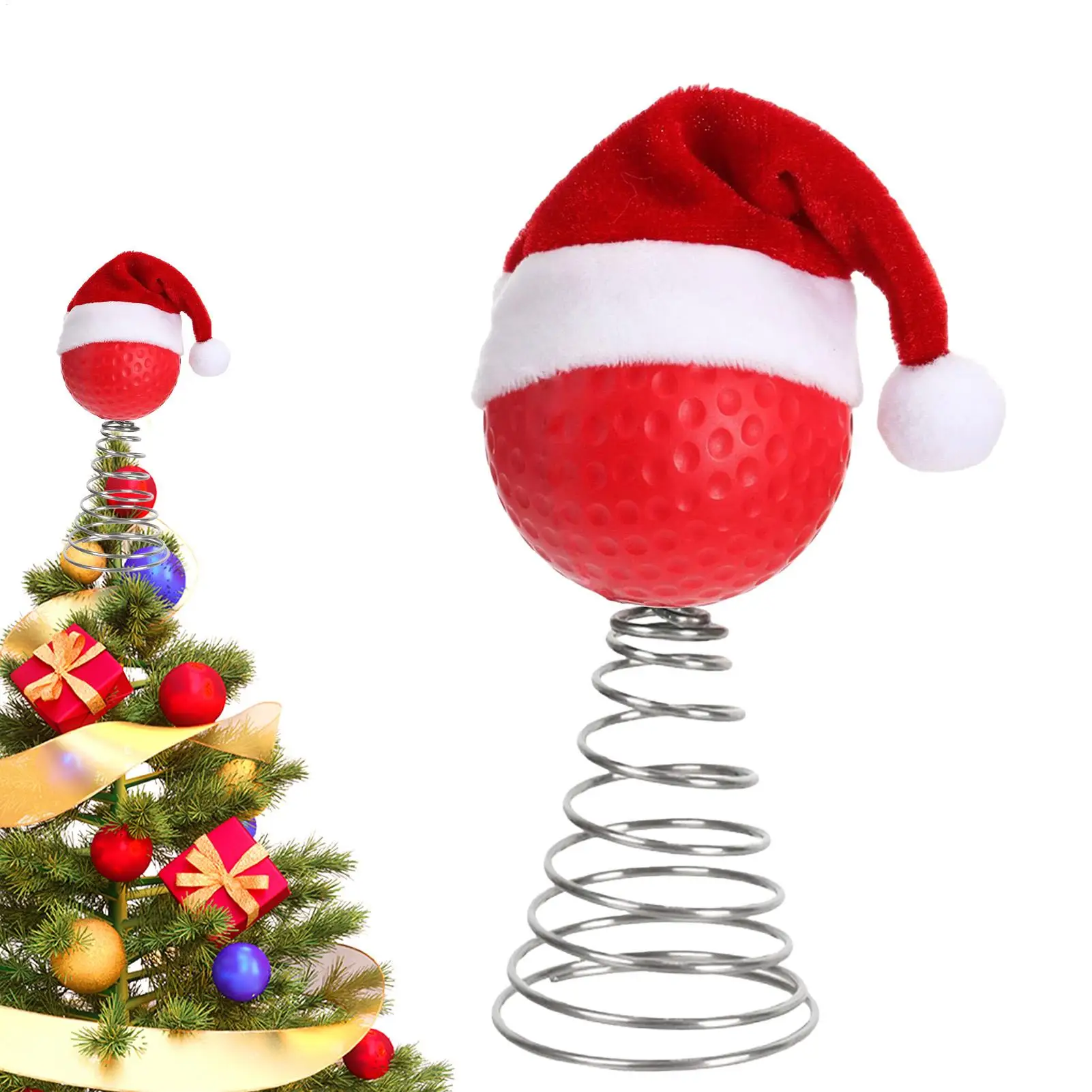 Christmas Tree Topper Ornament Baseball Basketball Golf Seasonal Decor Sports Holiday Tree Topper For Fans Study Church Office